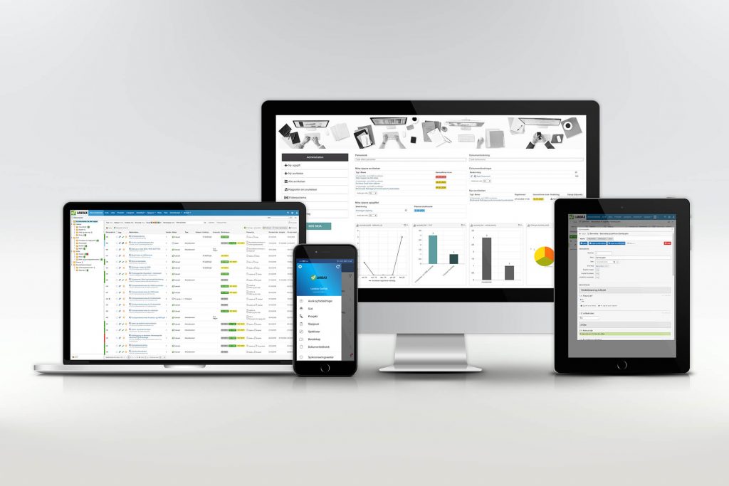 Mockup of Landax showing all devices