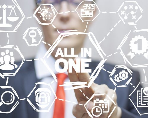 All in one business finance success concept.