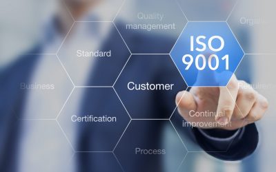 ISO 9001 standard for quality management of organizations with an auditor or manager in background